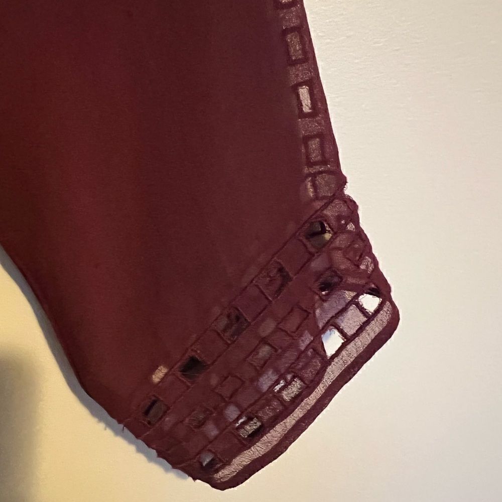 Joie Gaiane sheer chiffon embroidered top in Raisin - Picture 13 of 13